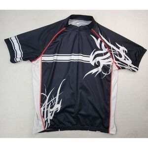 Primal Cycling Jersey‎ Adult 2XL XXL Black Red 1/2 Zip 100% Polyester Pockets
